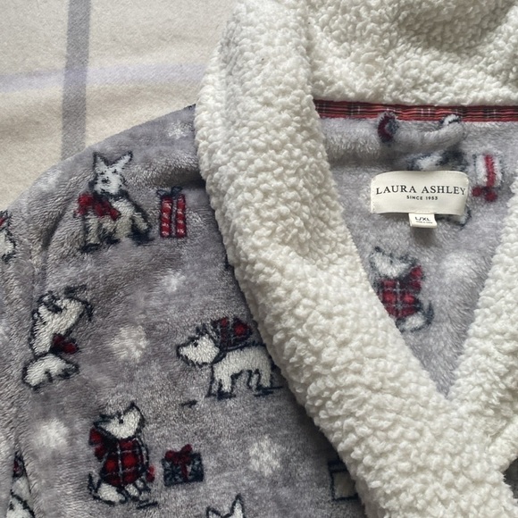 Laura Ashley Cozy Scottie Dog Robe Size L/XL - Picture 5 of 12
